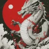 White Chinese Dragon 5D Diamond Painting