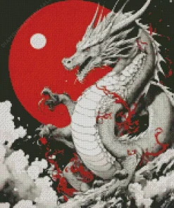 White Chinese Dragon 5D Diamond Painting