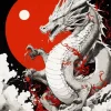 White Chinese Dragon 5D Diamond Painting